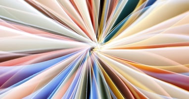 Streams of color converging at a central point